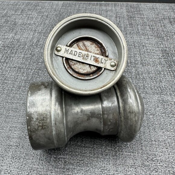 Vintage Pewter Salt & Pepper Shaker Set Empire Pewter Made in Italy Mill Set - Picture 4 of 9